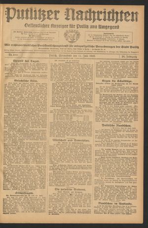 Putlitzer Nachrichten vom 11.07.1925