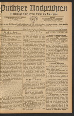 Putlitzer Nachrichten vom 30.07.1925