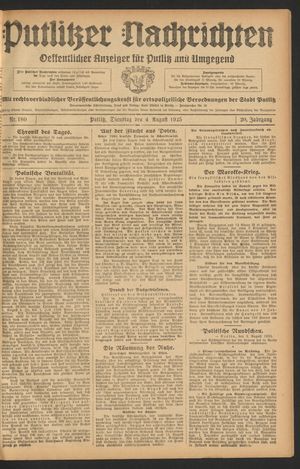 Putlitzer Nachrichten on Aug 4, 1925