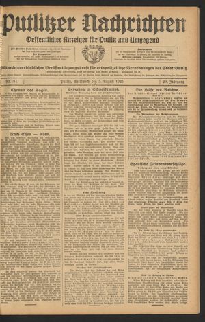 Putlitzer Nachrichten vom 05.08.1925