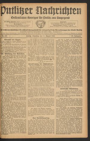 Putlitzer Nachrichten vom 11.08.1925