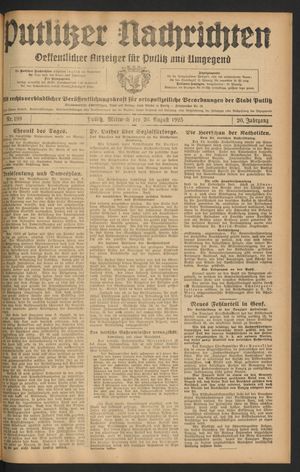 Putlitzer Nachrichten vom 26.08.1925