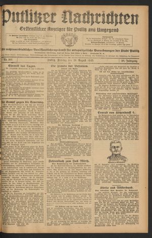 Putlitzer Nachrichten vom 28.08.1925
