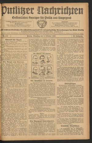 Putlitzer Nachrichten on Oct 6, 1925