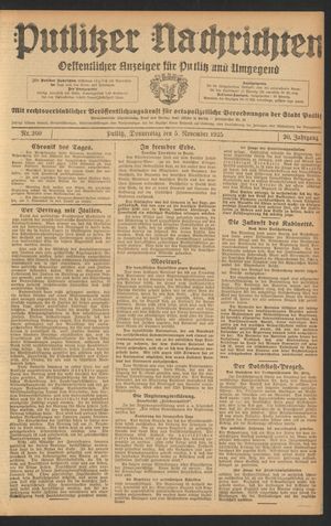 Putlitzer Nachrichten vom 05.11.1925