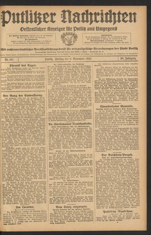 Putlitzer Nachrichten vom 06.11.1925
