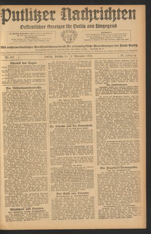 Putlitzer Nachrichten vom 13.11.1925