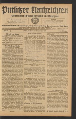 Putlitzer Nachrichten on Feb 28, 1926