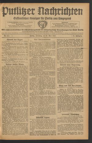Putlitzer Nachrichten on May 18, 1926