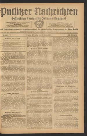 Putlitzer Nachrichten vom 06.07.1926