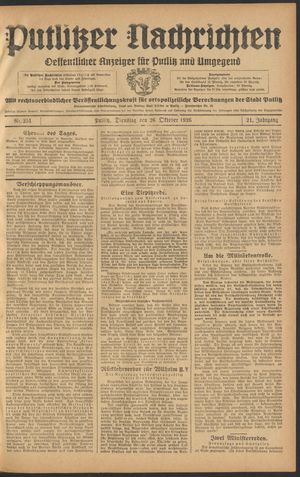 Putlitzer Nachrichten vom 26.10.1926