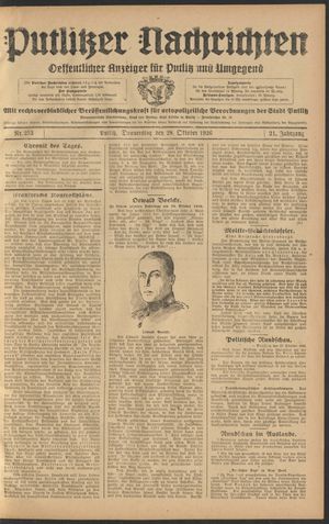 Putlitzer Nachrichten vom 28.10.1926