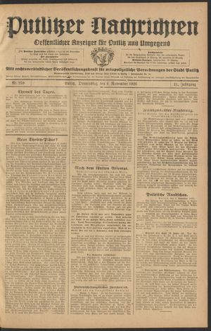 Putlitzer Nachrichten vom 04.11.1926