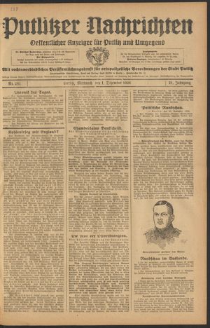 Putlitzer Nachrichten on Dec 1, 1926