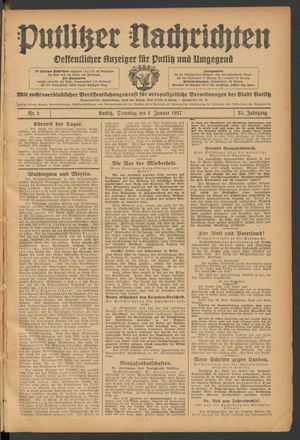 Putlitzer Nachrichten on Jan 4, 1927