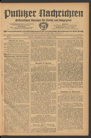Putlitzer Nachrichten vom 08.01.1927