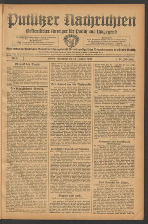 Putlitzer Nachrichten on Jan 12, 1927