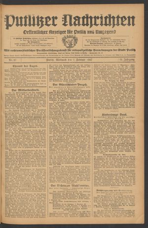 Putlitzer Nachrichten on Feb 2, 1927