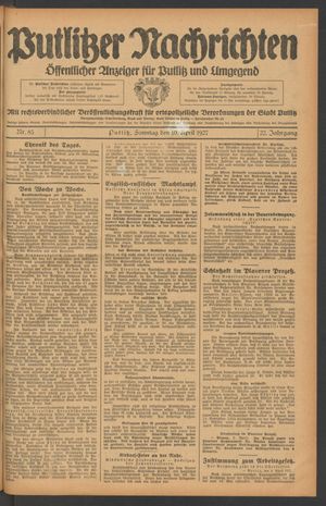 Putlitzer Nachrichten vom 10.04.1927