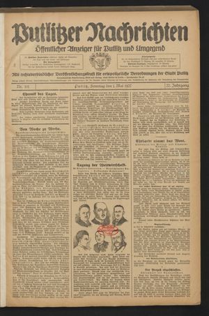 Putlitzer Nachrichten vom 01.05.1927