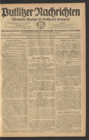 Putlitzer Nachrichten vom 26.05.1927