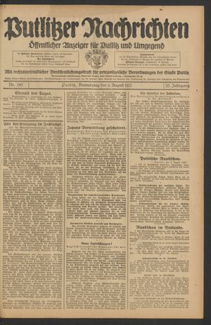 Putlitzer Nachrichten vom 04.08.1927