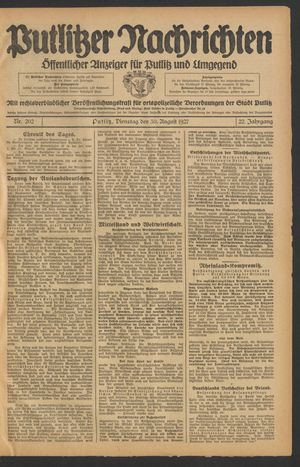 Putlitzer Nachrichten vom 30.08.1927