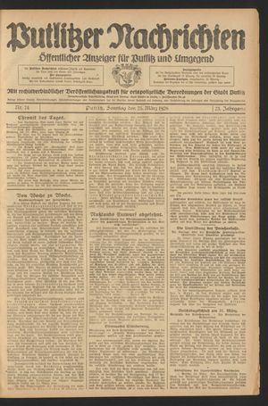 Putlitzer Nachrichten on Mar 25, 1928