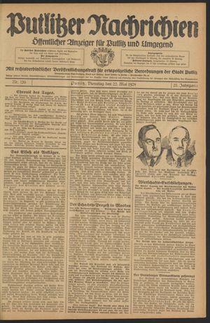 Putlitzer Nachrichten vom 22.05.1928