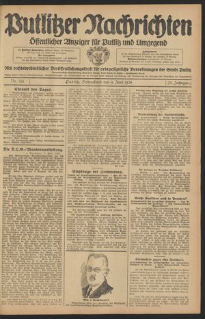 Putlitzer Nachrichten vom 09.06.1928