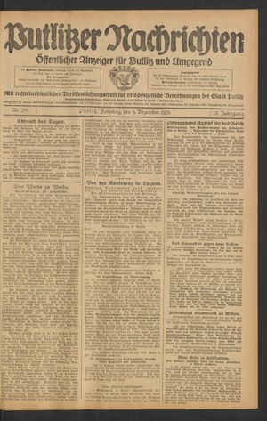 Putlitzer Nachrichten on Dec 9, 1928