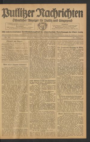 Putlitzer Nachrichten on Dec 11, 1928
