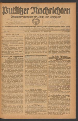 Putlitzer Nachrichten on Jan 24, 1929