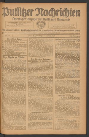 Putlitzer Nachrichten vom 03.03.1929