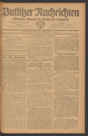 Putlitzer Nachrichten vom 08.03.1929