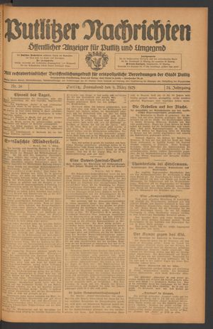 Putlitzer Nachrichten on Mar 9, 1929