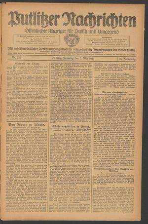 Putlitzer Nachrichten on May 5, 1929
