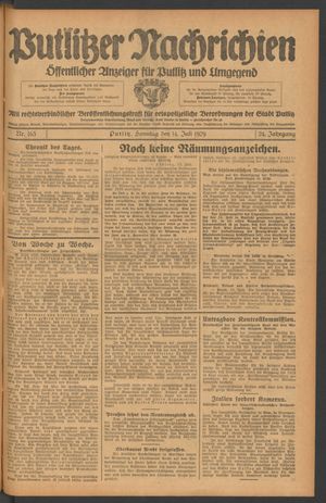 Putlitzer Nachrichten on Jul 14, 1929