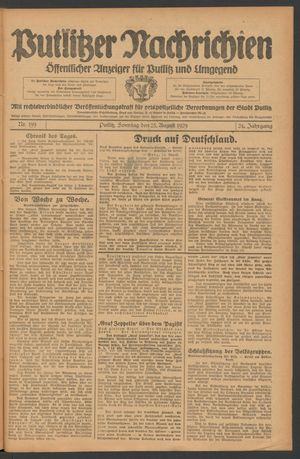 Putlitzer Nachrichten vom 25.08.1929