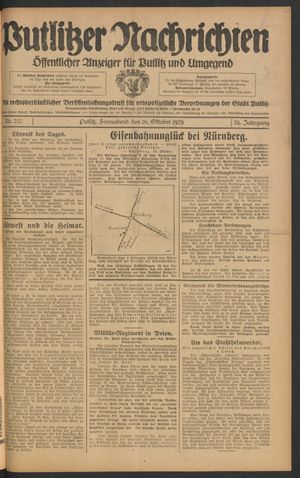 Putlitzer Nachrichten on Oct 26, 1929