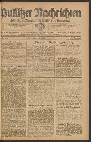Putlitzer Nachrichten vom 15.11.1929