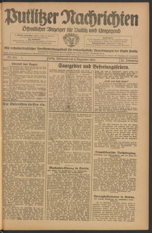 Putlitzer Nachrichten on Dec 4, 1929