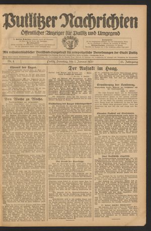 Putlitzer Nachrichten on Jan 5, 1930