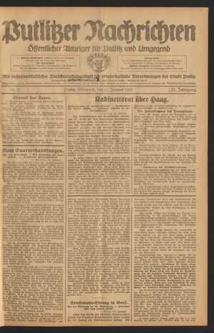 Putlitzer Nachrichten vom 15.01.1930