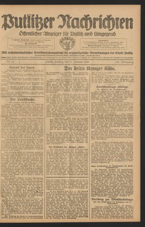 Putlitzer Nachrichten on Jan 17, 1930