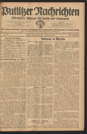 Putlitzer Nachrichten on Feb 8, 1930