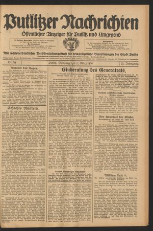 Putlitzer Nachrichten on Mar 11, 1930