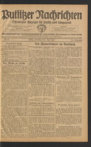 Putlitzer Nachrichten on Apr 6, 1930