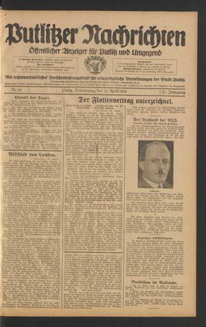 Putlitzer Nachrichten on Apr 24, 1930