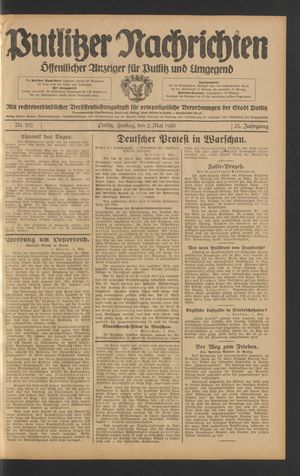 Putlitzer Nachrichten vom 02.05.1930